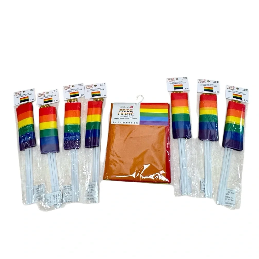 Pride Celebrate It Lot 3 x 5 Large Pride Flag Lot of 7 Packs Mini Pride Flag New